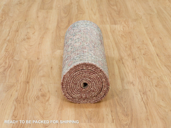 2'6" x 19'8" New Hand Knotted Red Wool Runner Oriental Rug - MOA10290143