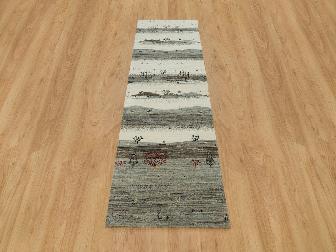 2'7" x 8'0" New Hand Knotted Ivory Wool Runner Oriental Rug - MOA10290155