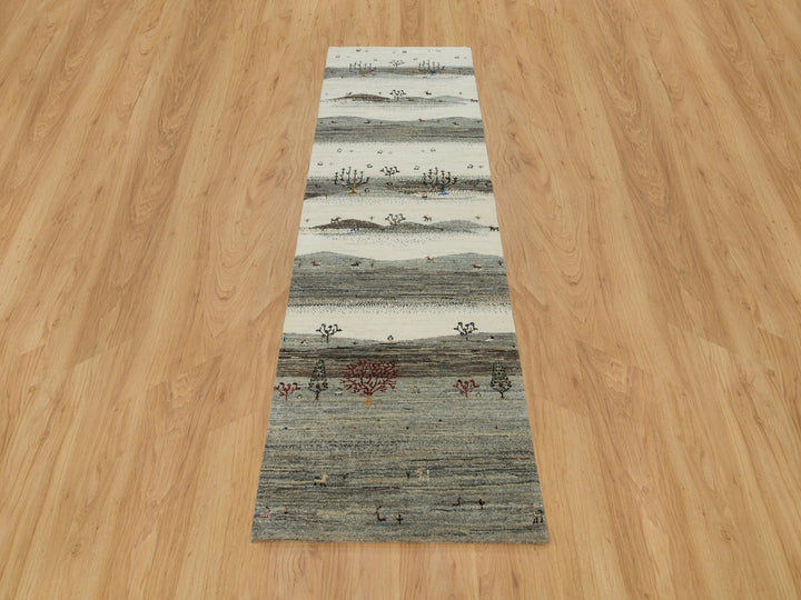 2'7" x 8'0" New Hand Knotted Ivory Wool Runner Oriental Rug - MOA10290155