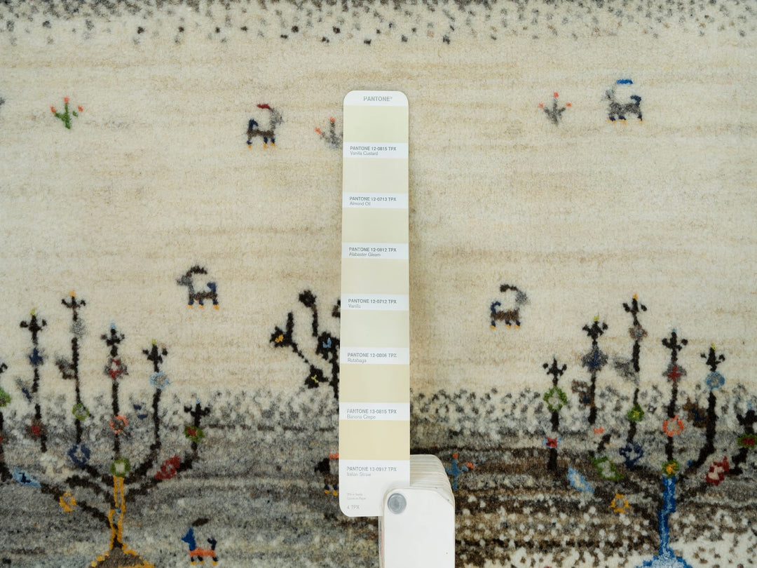 2'7" x 8'0" New Hand Knotted Ivory Wool Runner Oriental Rug - MOA10290155