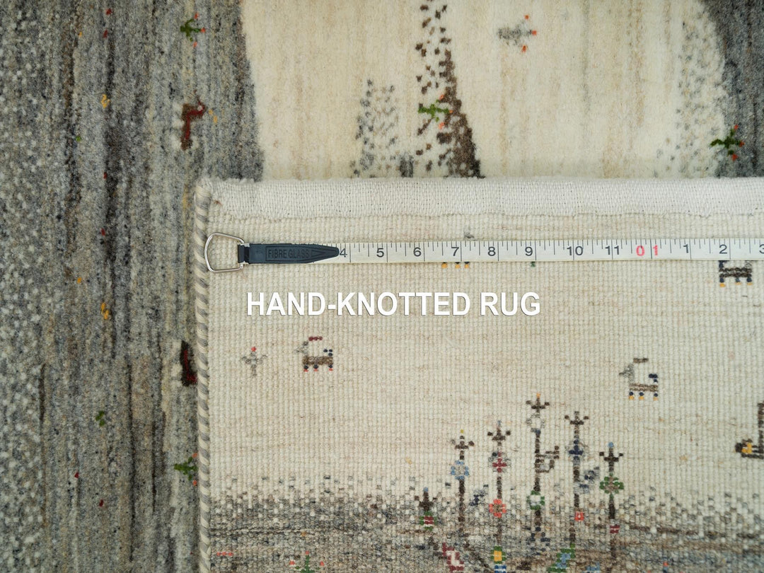 2'7" x 8'0" New Hand Knotted Ivory Wool Runner Oriental Rug - MOA10290155
