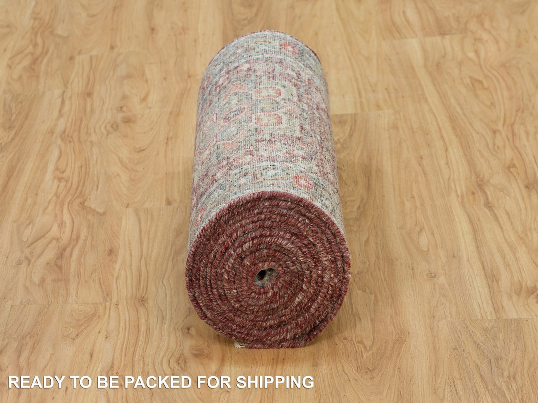 2'6" x 17'11" New Hand Knotted Red Wool Runner Oriental Rug - MOA10290203