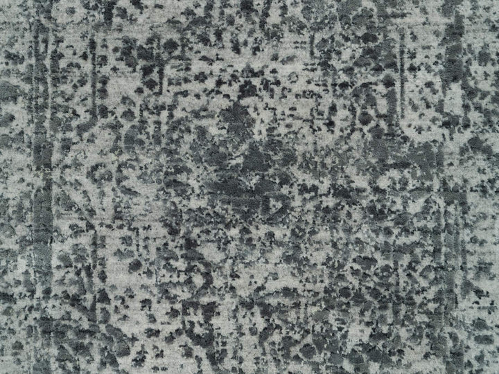 2'0" x 3'0" New Hand Knotted Grey Wool & Silk Rectangle Oriental Rug - MOA10290207