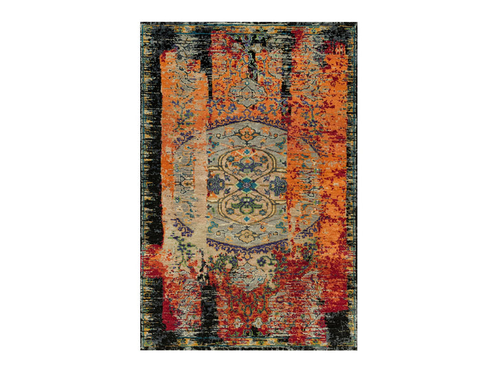 3'2" x 5'1" New Hand Knotted Red Wool Rectangle Oriental Rug - MOA10290228