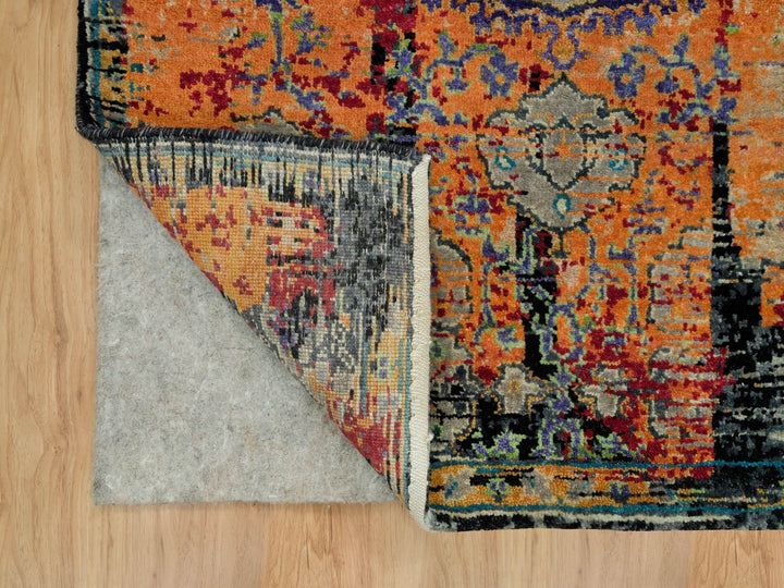 3'2" x 5'1" New Hand Knotted Orange Wool Rectangle Oriental Rug - MOA10290228