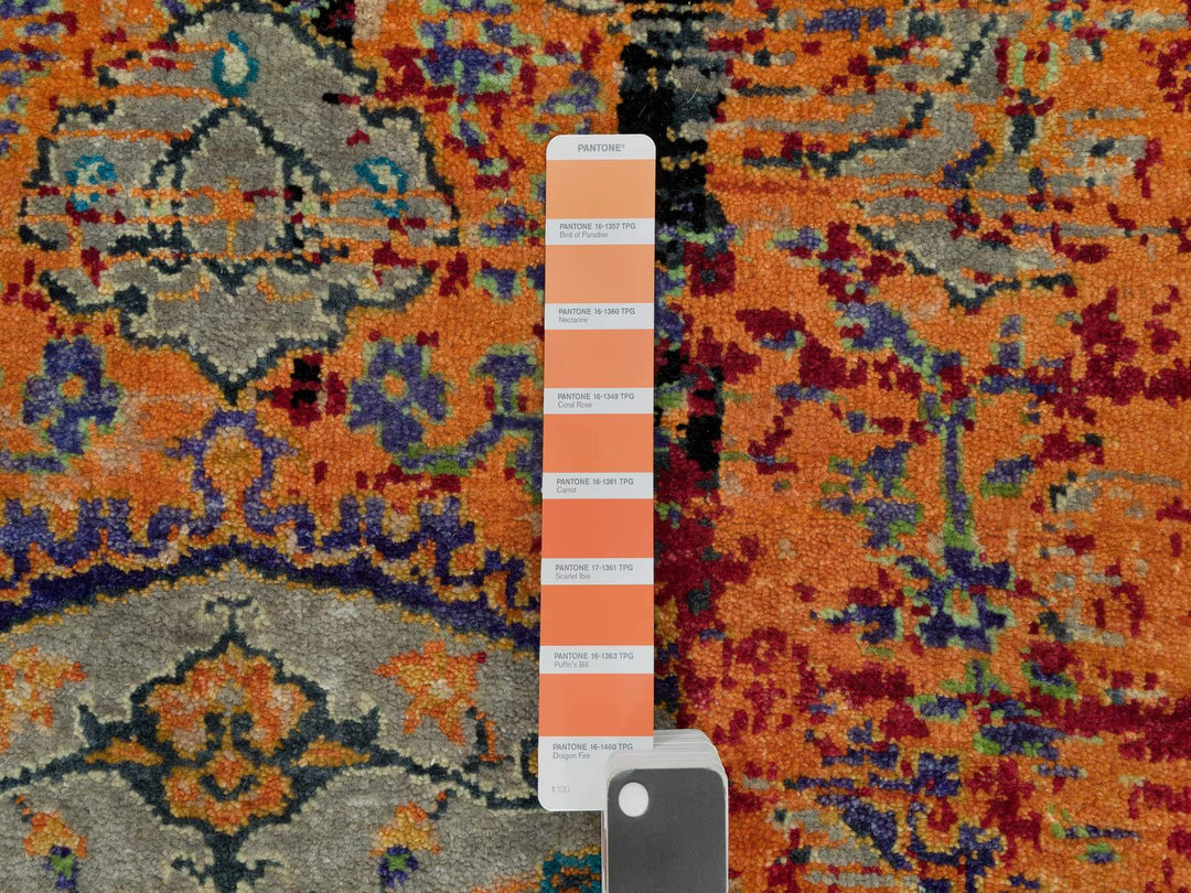 3'2" x 5'1" New Hand Knotted Orange Wool Rectangle Oriental Rug - MOA10290228