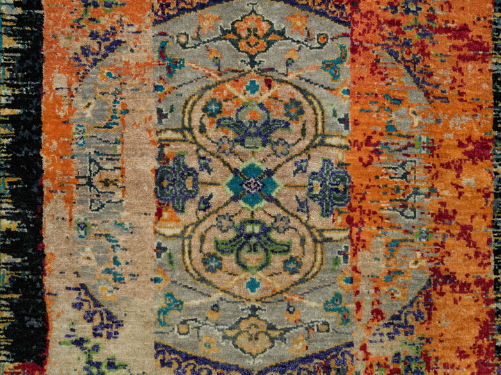 3'2" x 5'1" New Hand Knotted Orange Wool Rectangle Oriental Rug - MOA10290228