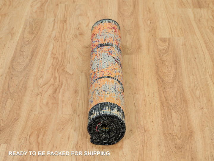 3'2" x 5'1" New Hand Knotted Orange Wool Rectangle Oriental Rug - MOA10290228