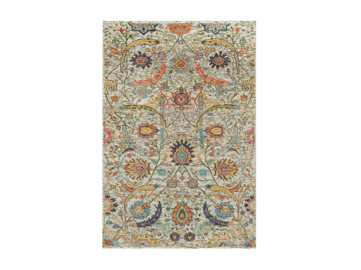 3'0" x 5'0" New Hand Knotted Beige Wool & Silk Rectangle Oriental Rug - MOA10290231