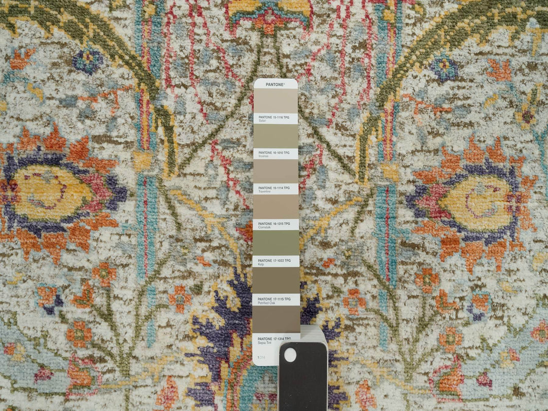 3'0" x 5'0" New Hand Knotted Ivory Wool & Silk Rectangle Oriental Rug - MOA10290231