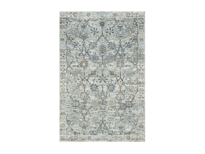 2'11" x 5'0" New Hand Knotted Ivory Wool & Silk Rectangle Oriental Rug - MOA10290232