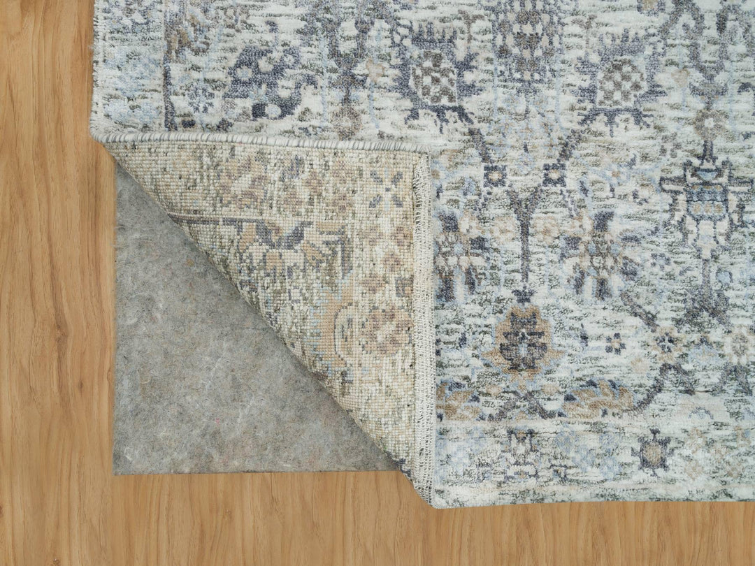 2'11" x 5'0" New Hand Knotted Ivory Wool & Silk Rectangle Oriental Rug - MOA10290232