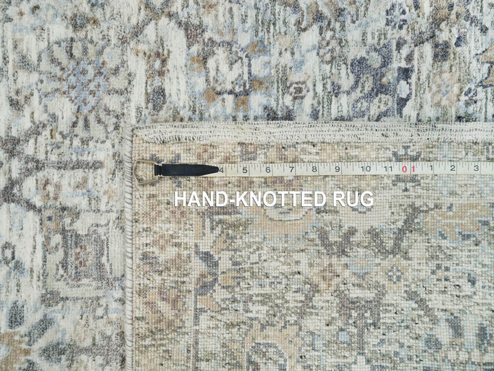 2'11" x 5'0" New Hand Knotted Ivory Wool & Silk Rectangle Oriental Rug - MOA10290232