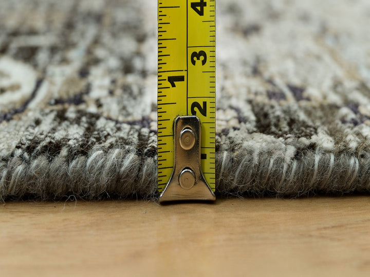 2'8" x 23'10" New Hand Knotted Brown Wool & Silk Runner Oriental Rug - MOA10290239