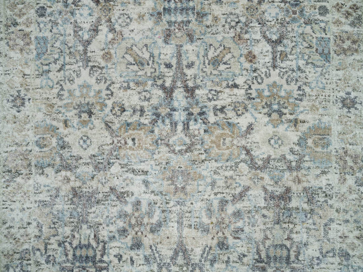 2'6" x 9'10" New Hand Knotted Ivory Wool & Silk Runner Oriental Rug - MOA10290243