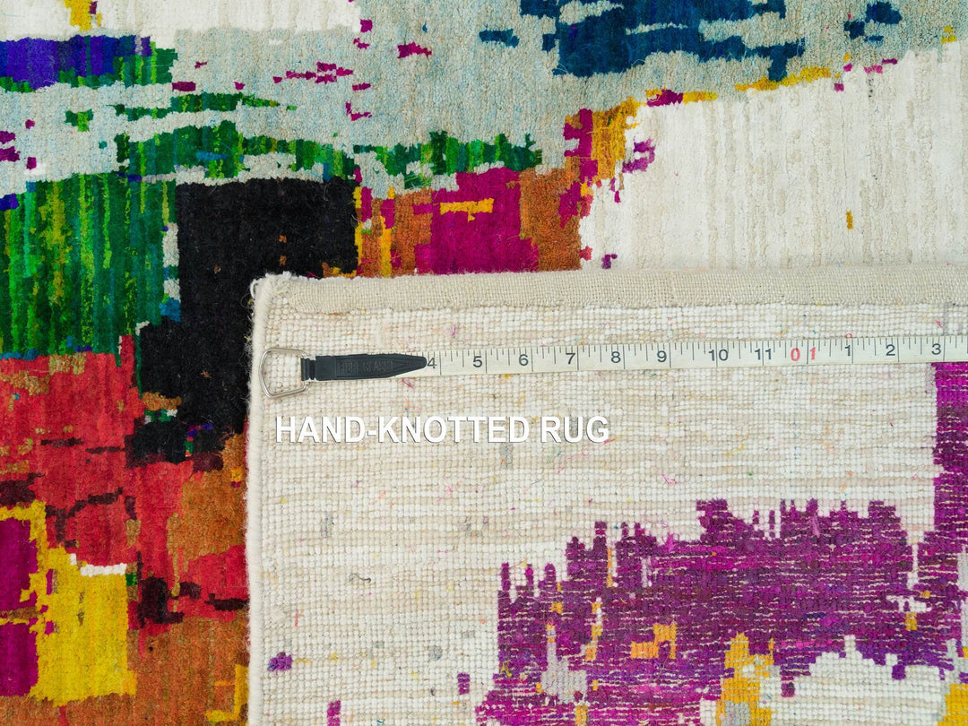 4'0" x 5'10" New Hand Knotted Multicolored Wool & Silk Rectangle Oriental Rug - MOA10290249