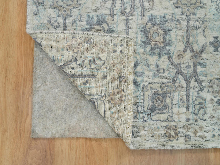 2'0" x 3'1" New Hand Knotted Ivory Wool & Silk Rectangle Oriental Rug - MOA10290253