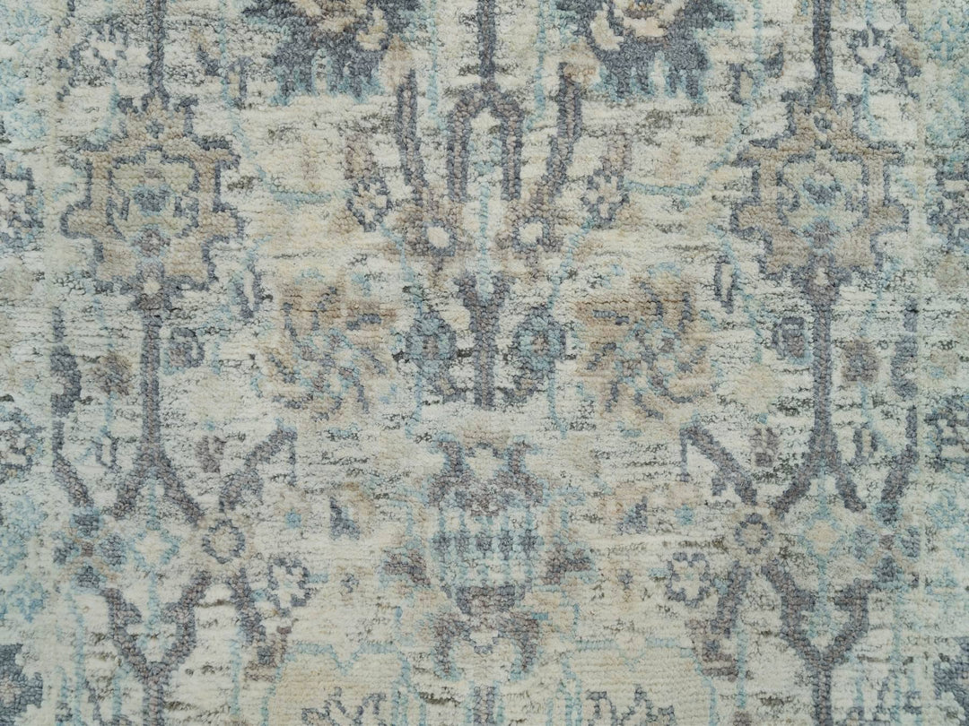 2'0" x 3'1" New Hand Knotted Ivory Wool & Silk Rectangle Oriental Rug - MOA10290253