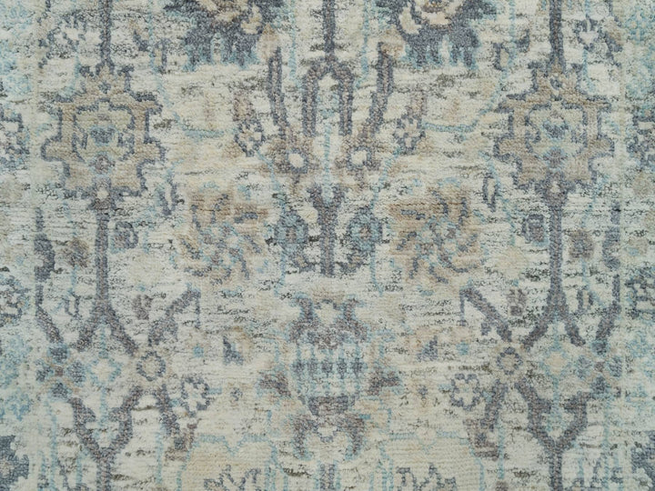2'0" x 3'1" New Hand Knotted Ivory Wool & Silk Rectangle Oriental Rug - MOA10290253
