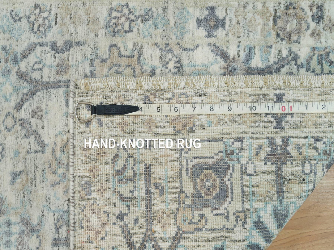 2'0" x 3'1" New Hand Knotted Ivory Wool & Silk Rectangle Oriental Rug - MOA10290253