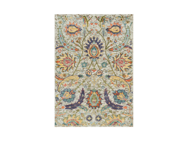 2'0" x 3'1" New Hand Knotted Ivory Wool & Silk Rectangle Oriental Rug - MOA10290263