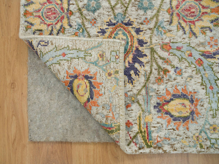 2'0" x 3'1" New Hand Knotted Beige Wool & Silk Rectangle Oriental Rug - MOA10290263