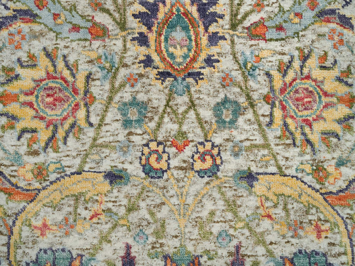 2'0" x 3'1" New Hand Knotted Ivory Wool & Silk Rectangle Oriental Rug - MOA10290263