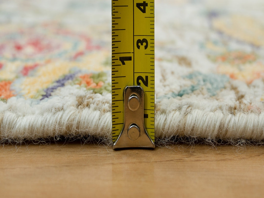 2'0" x 3'1" New Hand Knotted Ivory Wool & Silk Rectangle Oriental Rug - MOA10290263