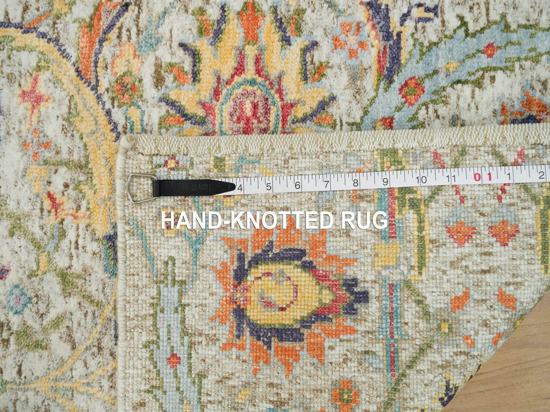 2'0" x 3'1" New Hand Knotted Ivory Wool & Silk Rectangle Oriental Rug - MOA10290263