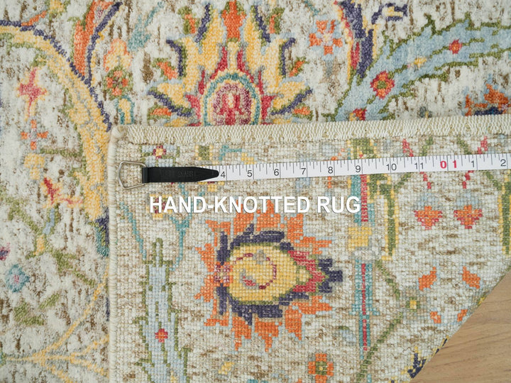 2'0" x 3'1" New Hand Knotted Ivory Wool & Silk Rectangle Oriental Rug - MOA10290263