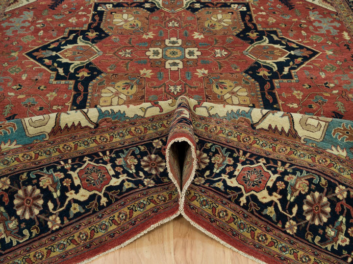 9'11" x 14'0" New Hand Knotted Red Wool Rectangle Oriental Rug - MOA10290268