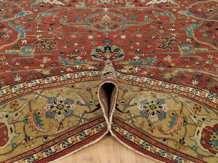 10'1" x 10'3" New Hand Knotted Red Wool Square Oriental Rug - MOA10290269