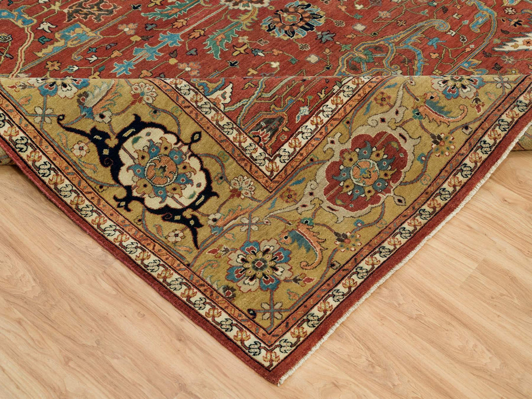 10'1" x 10'3" New Hand Knotted Red Wool Square Oriental Rug - MOA10290269