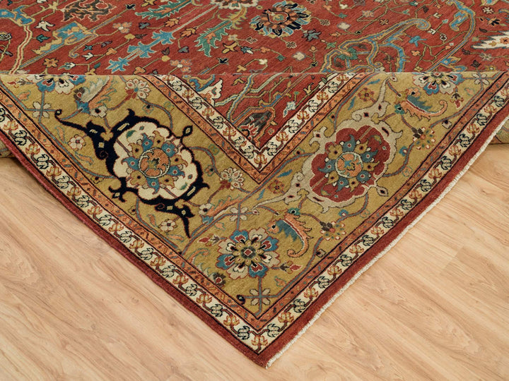 10'1" x 10'3" New Hand Knotted Red Wool Square Oriental Rug - MOA10290269