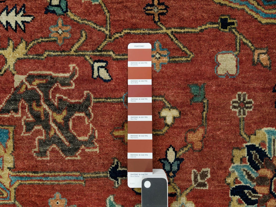 10'1" x 10'3" New Hand Knotted Red Wool Square Oriental Rug - MOA10290269