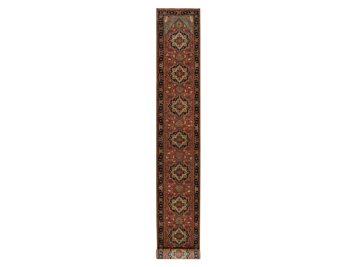 2'8" x 22'0" New Hand Knotted Red Wool Runner Oriental Rug - MOA10290270