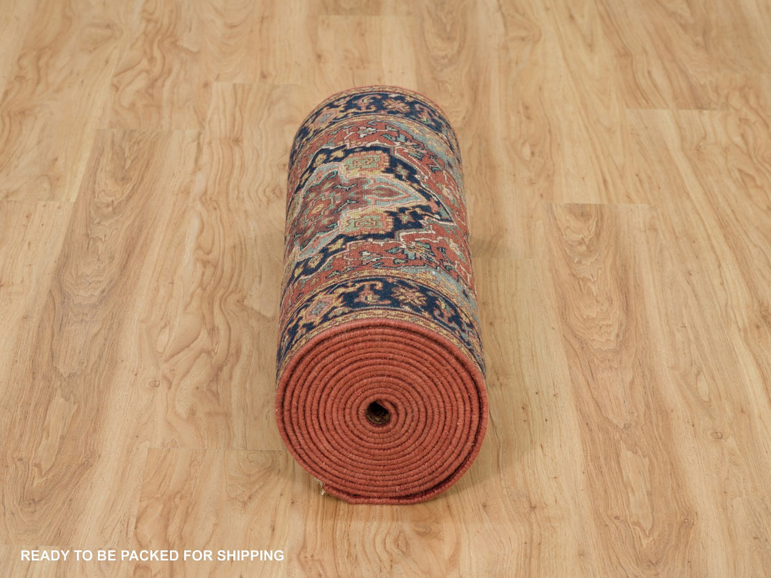 2'8" x 22'0" New Hand Knotted Red Wool Runner Oriental Rug - MOA10290270