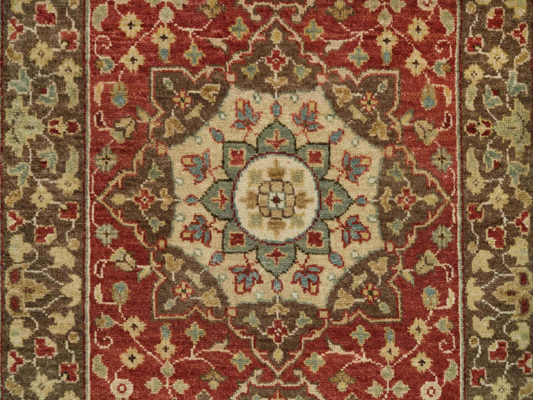 2'7" x 12'4" New Hand Knotted Red Wool Runner Oriental Rug - MOA10290282
