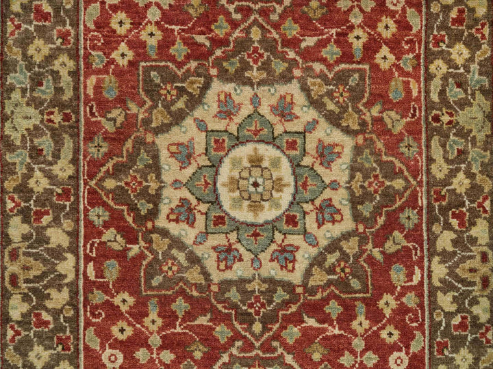 2'7" x 12'4" New Hand Knotted Red Wool Runner Oriental Rug - MOA10290282
