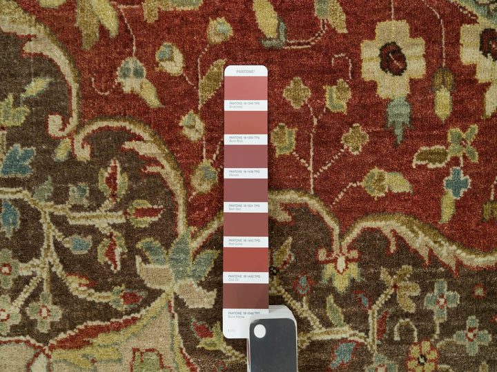 10'0" x 10'0" New Hand Knotted Red Wool Round Oriental Rug - MOA10290287