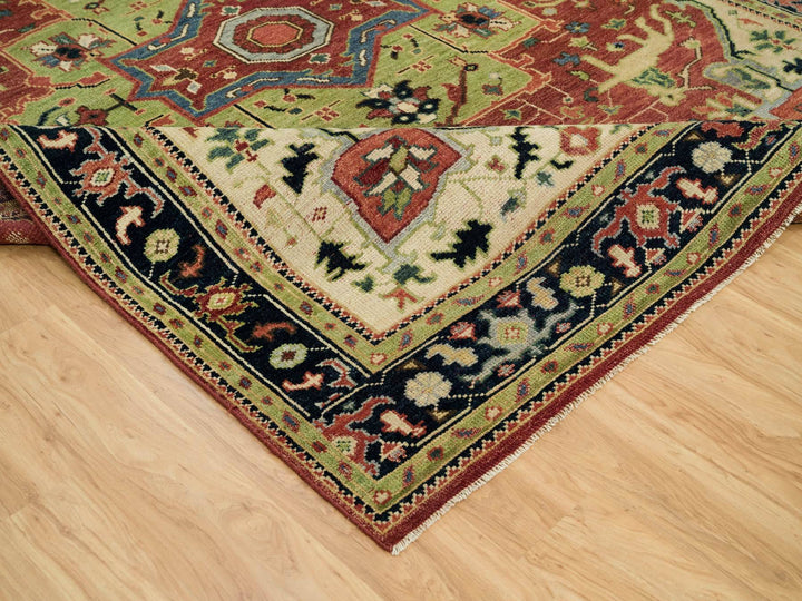 8'9" x 12'0" New Hand Knotted Red Wool Rectangle Oriental Rug - MOA10290289