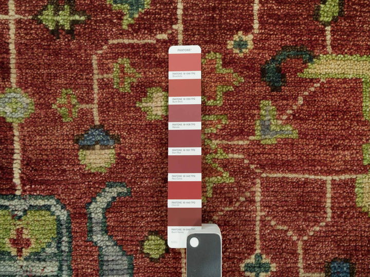 8'9" x 12'0" New Hand Knotted Red Wool Rectangle Oriental Rug - MOA10290289