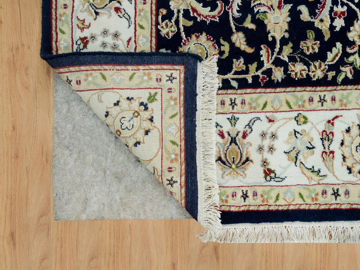 4'10" x 7'2" New Hand Knotted Blue Wool Rectangle Oriental Rug - MOA10290308