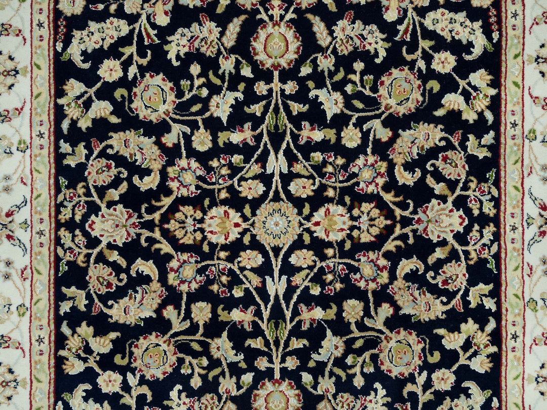 4'10" x 7'2" New Hand Knotted Blue Wool Rectangle Oriental Rug - MOA10290308