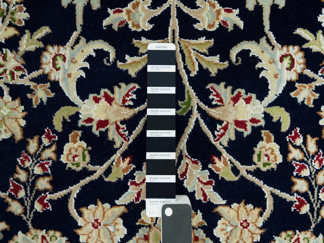 6'1" x 9'1" New Hand Knotted Blue Wool Rectangle Oriental Rug - MOA10290311