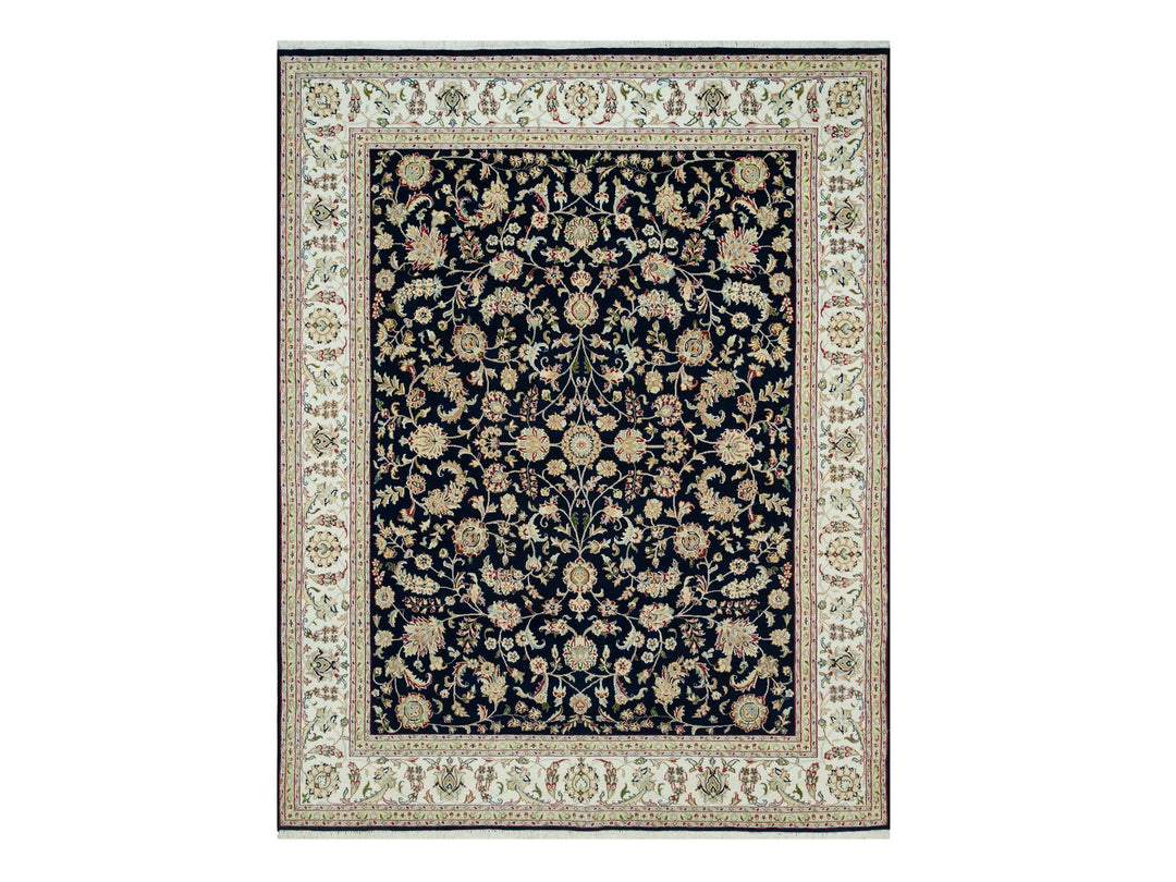 7'9" x 10'0" New Hand Knotted Blue Wool Rectangle Oriental Rug - MOA10290316