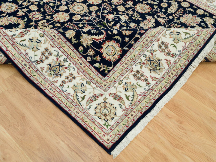 7'9" x 10'0" New Hand Knotted Blue Wool Rectangle Oriental Rug - MOA10290316