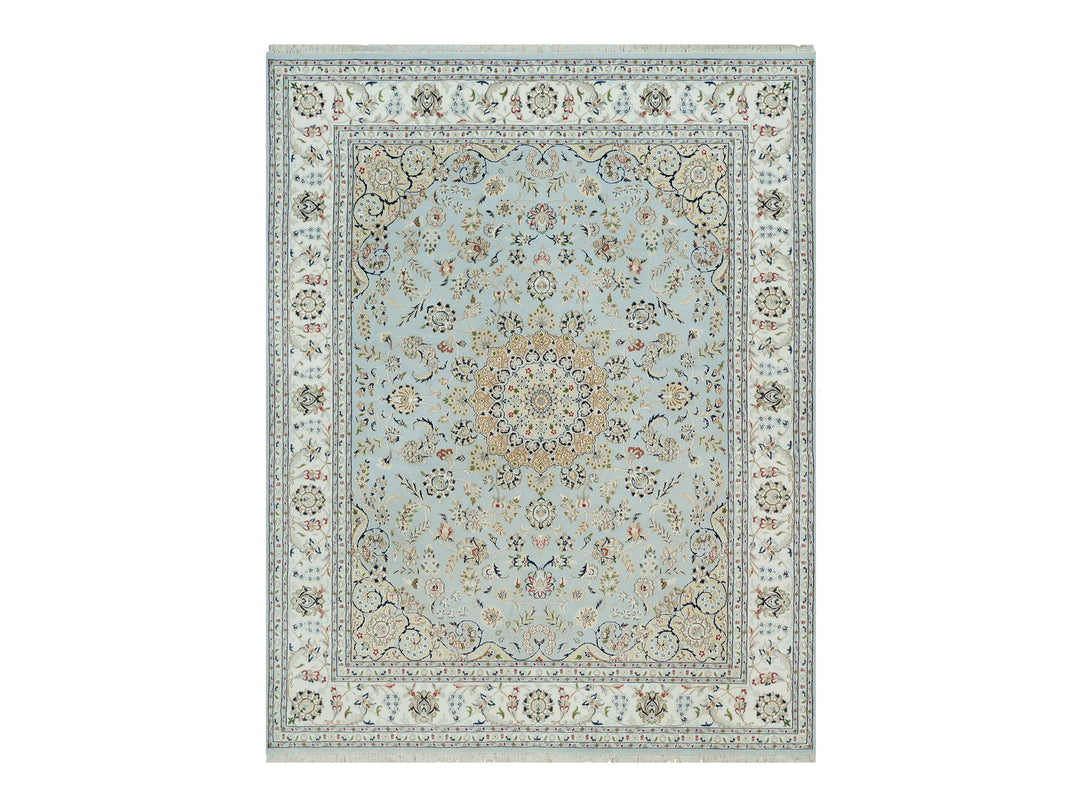 7'7" x 9'9" New Hand Knotted Grey Wool Rectangle Oriental Rug - MOA10290319