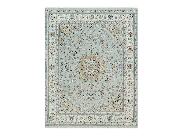 7'7" x 9'9" New Hand Knotted Grey Wool Rectangle Oriental Rug - MOA10290319