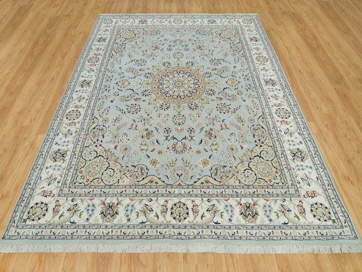 7'7" x 9'9" New Hand Knotted Grey Wool Rectangle Oriental Rug - MOA10290319